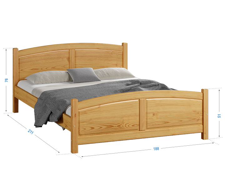 Letto in legno Mela 180x200 ontano