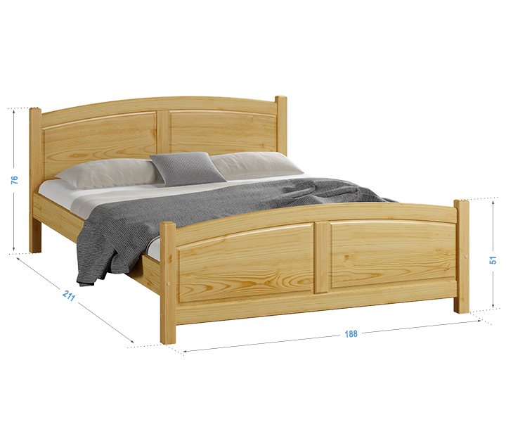 Letto in legno Mela 180x200 pino