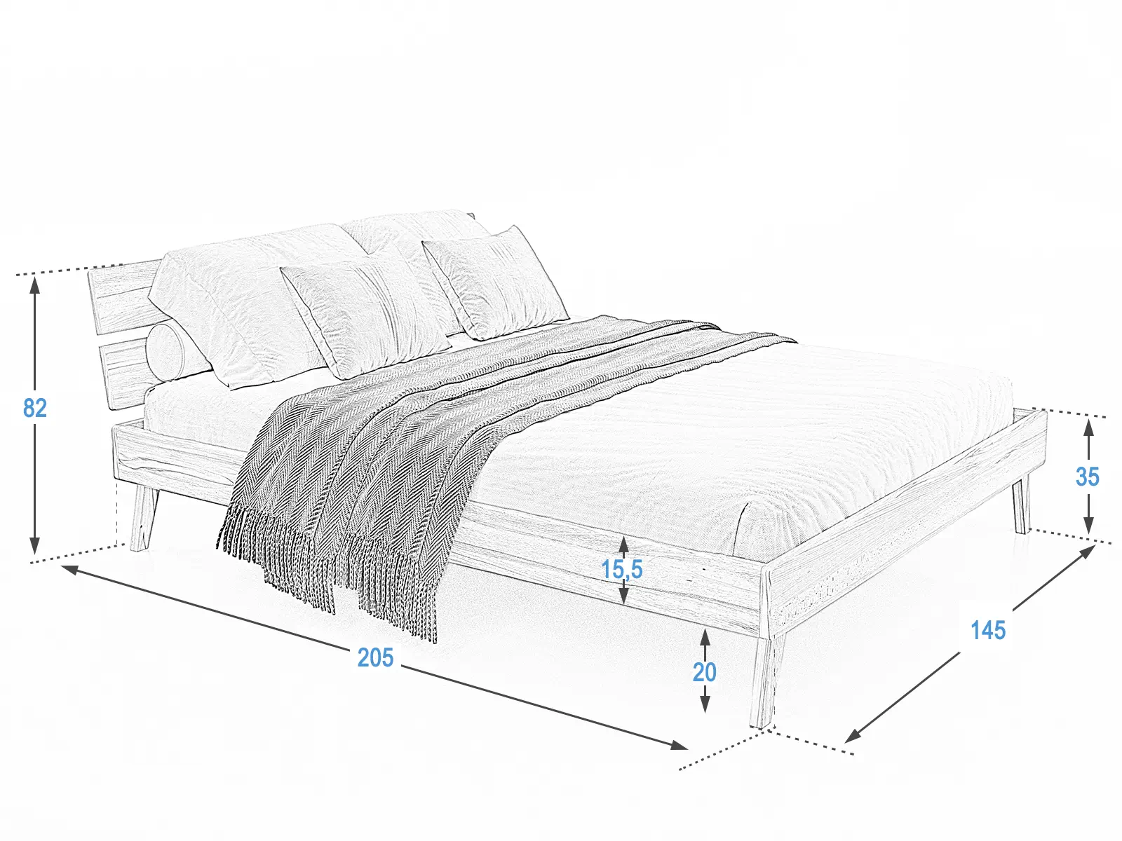 Letto in faggio Beskid02 140x200cm