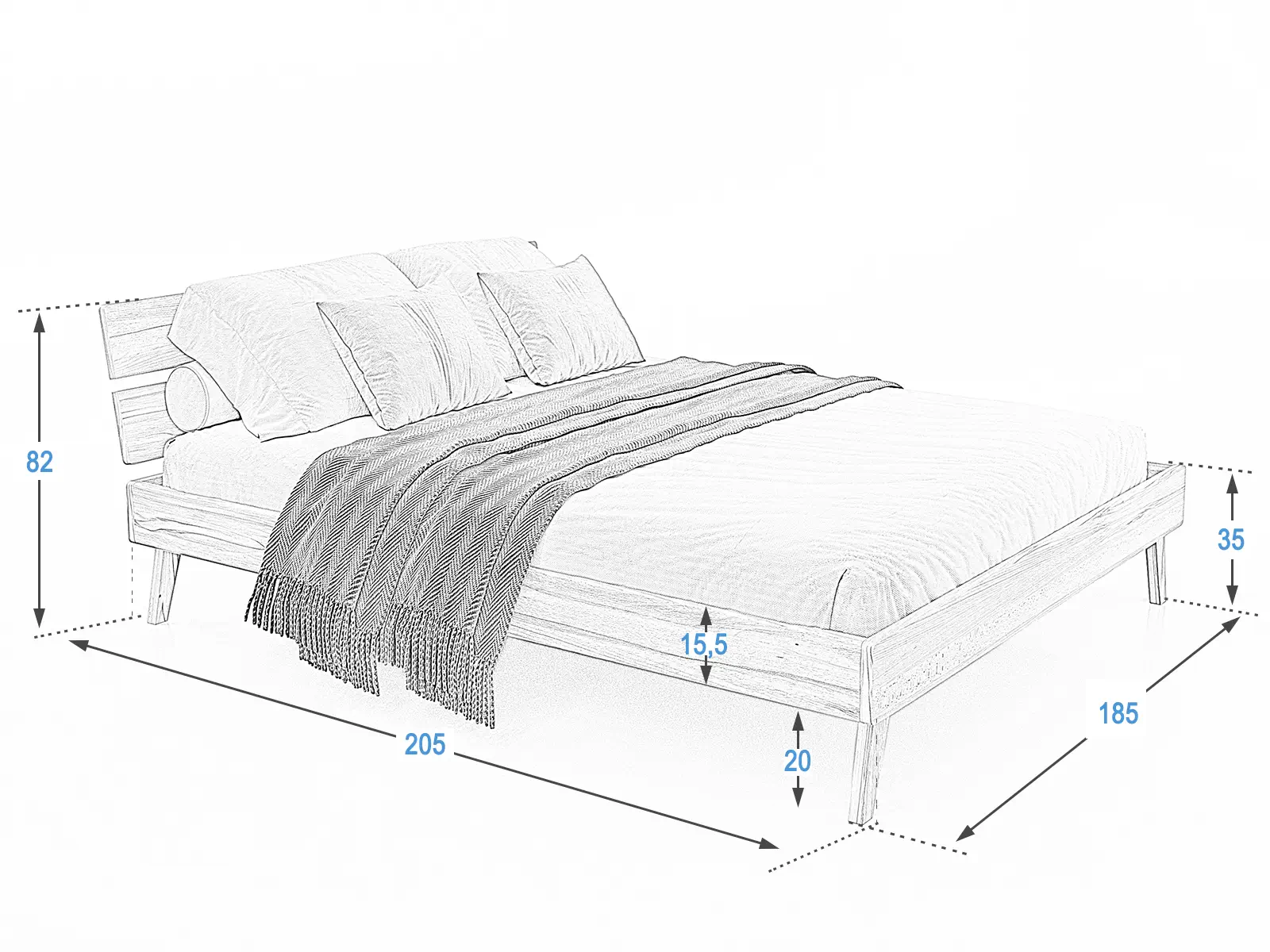 Letto in faggio Beskid02 180x200cm