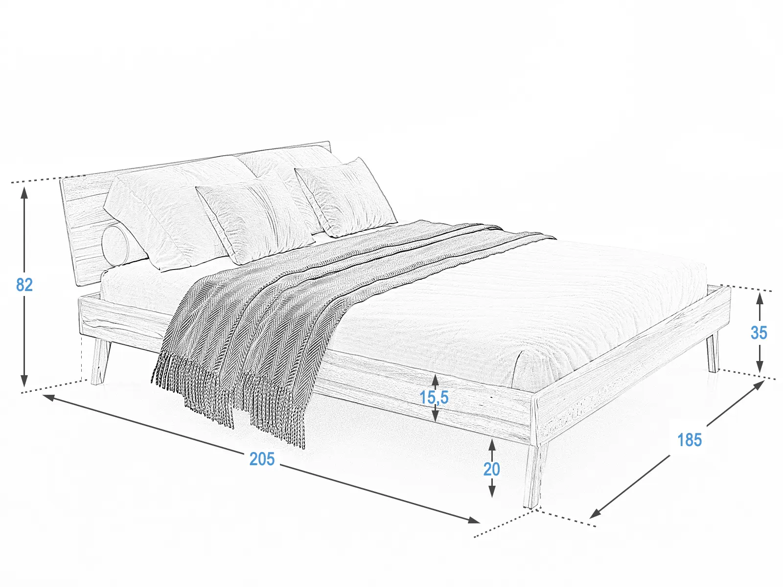 Letto in faggio Beskid03 180x200cm