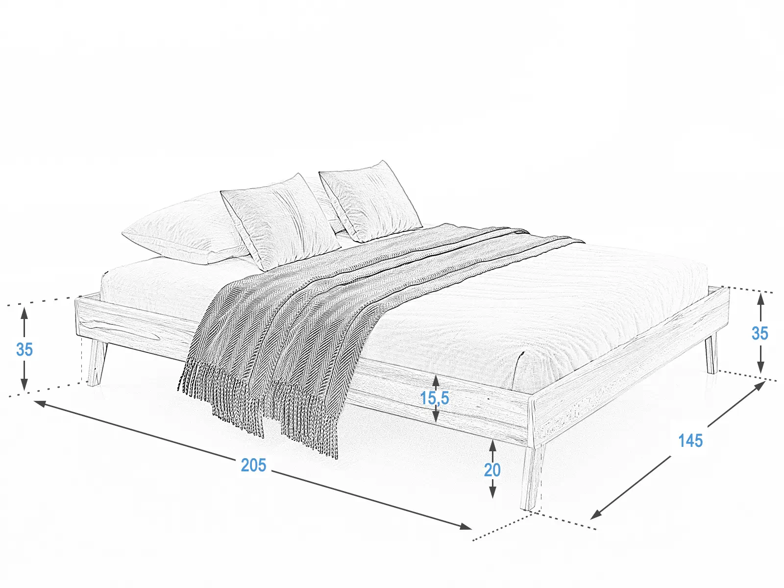 Letto in faggio Beskid04 140x200cm