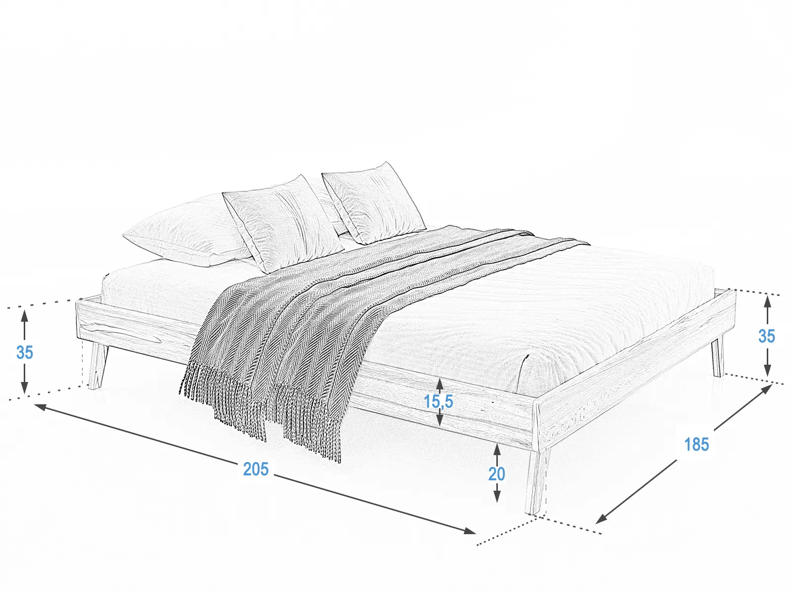 Letto in faggio Beskid04 180x200cm