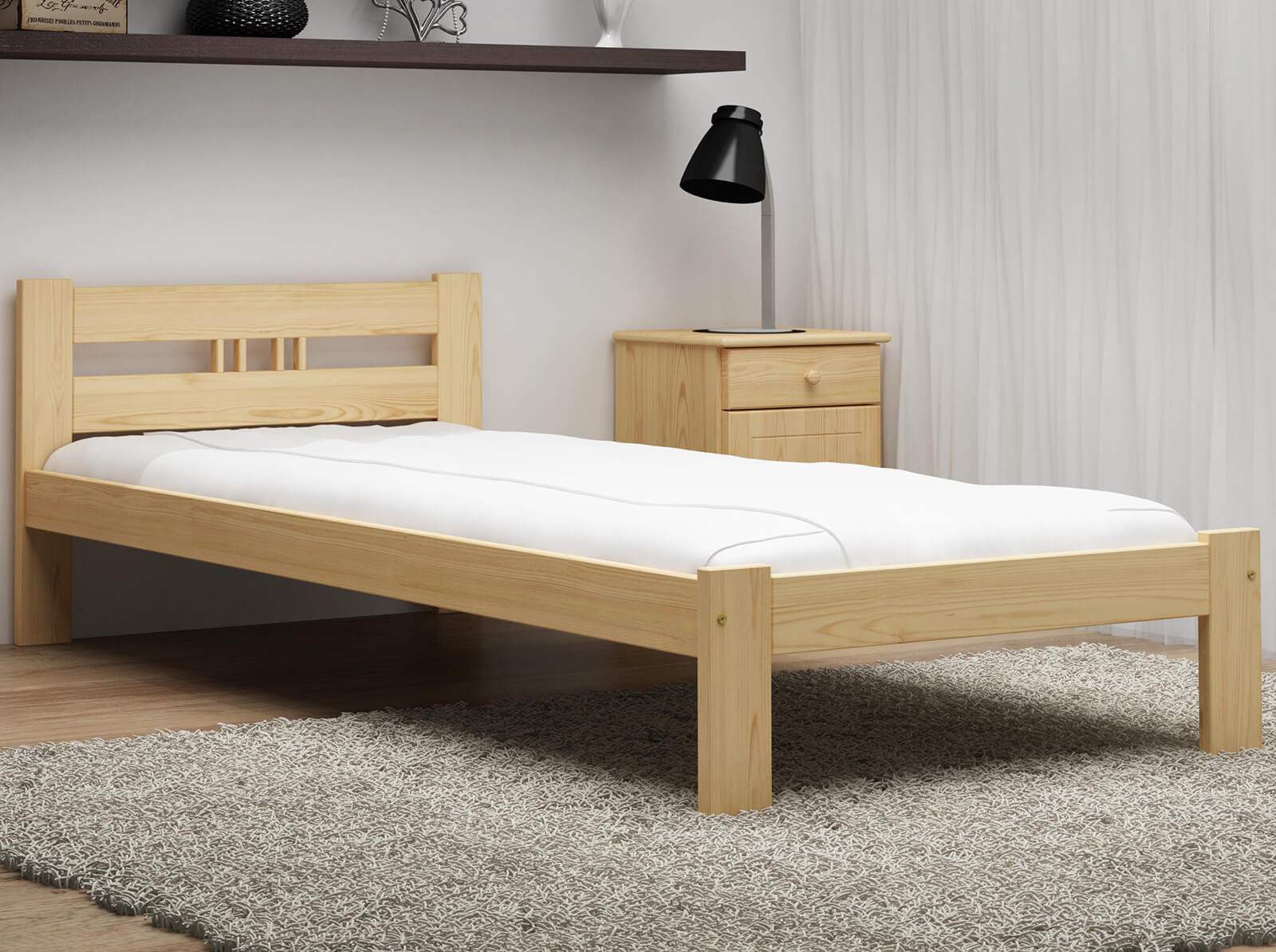 Letto in legno 80x200 Emilia Pino