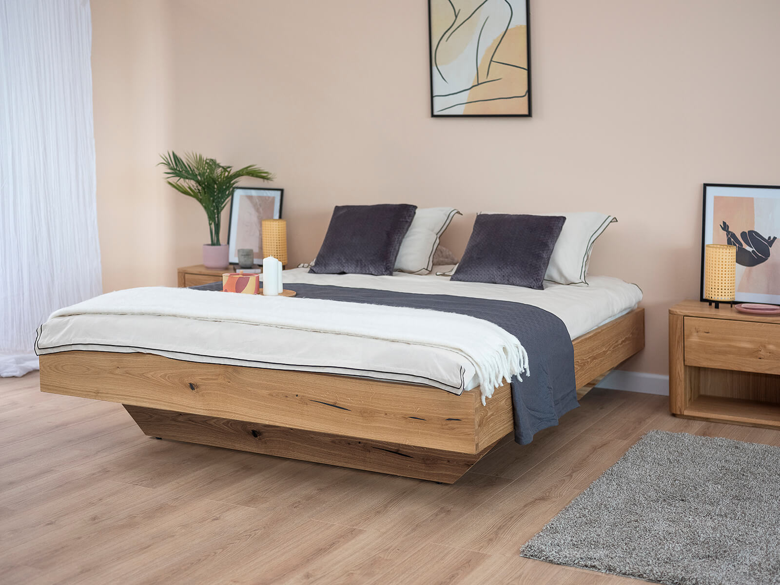 Letto in rovere 180x200cm Levitating Bergamo