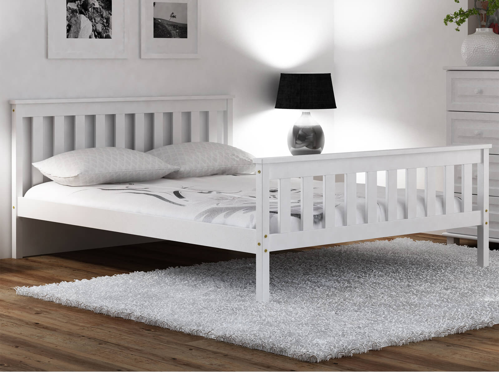 Letto in legno 120x200 Alion bianco