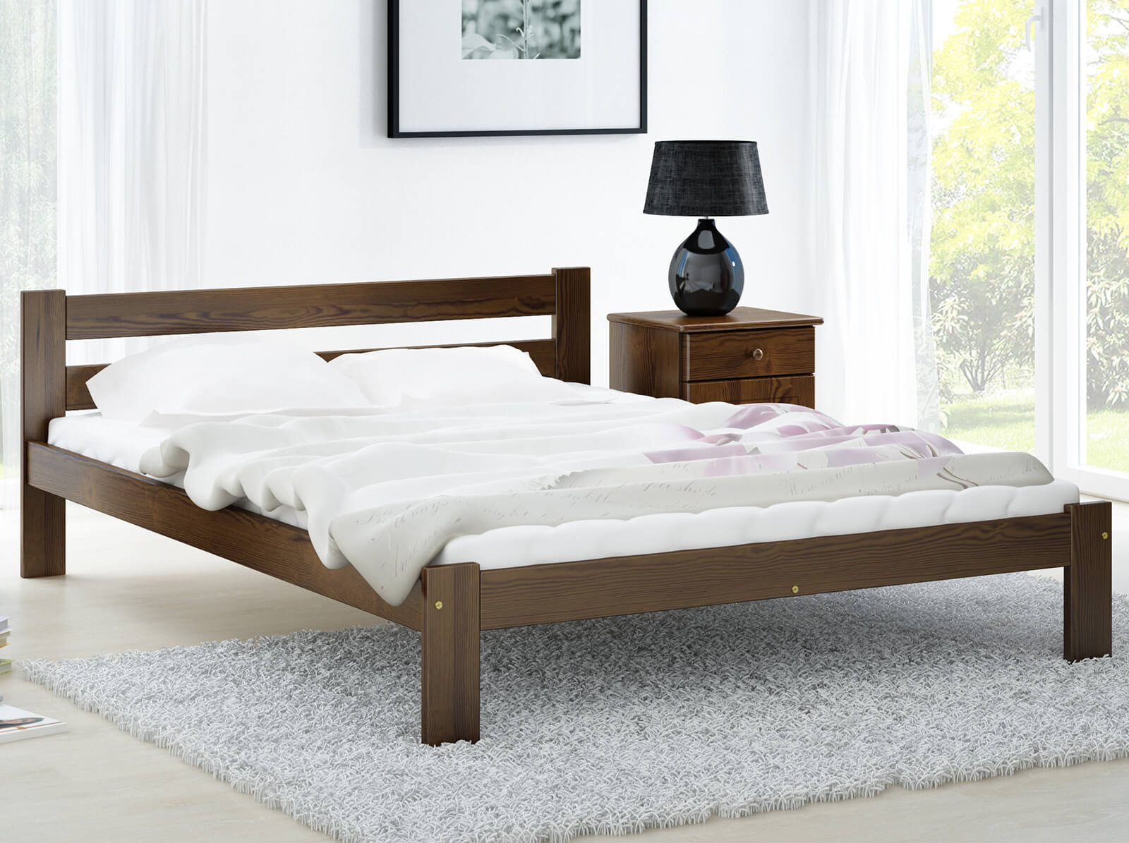 Letto in legno 160x200 Mato eco noce