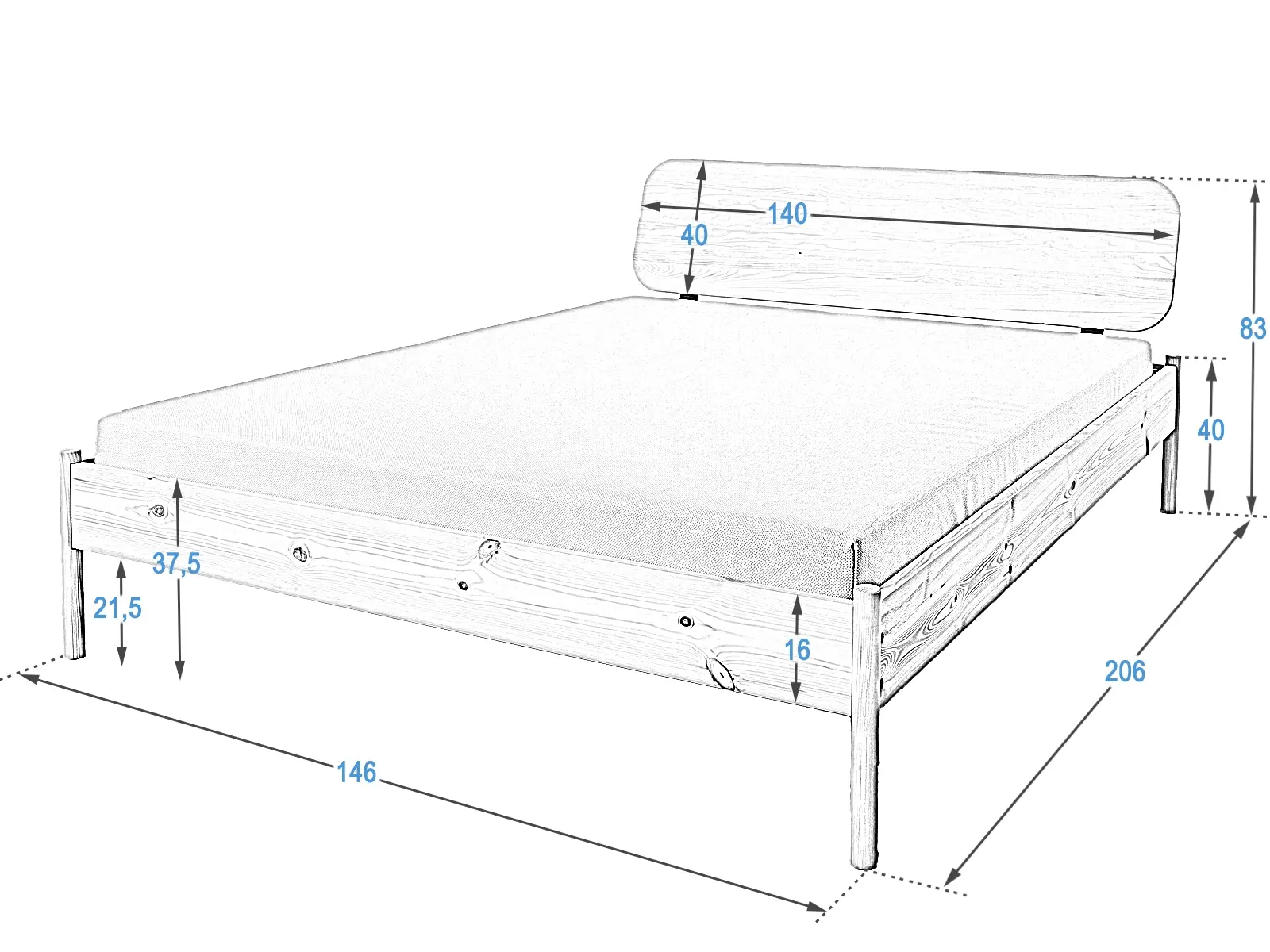Letto Japandi 140x200