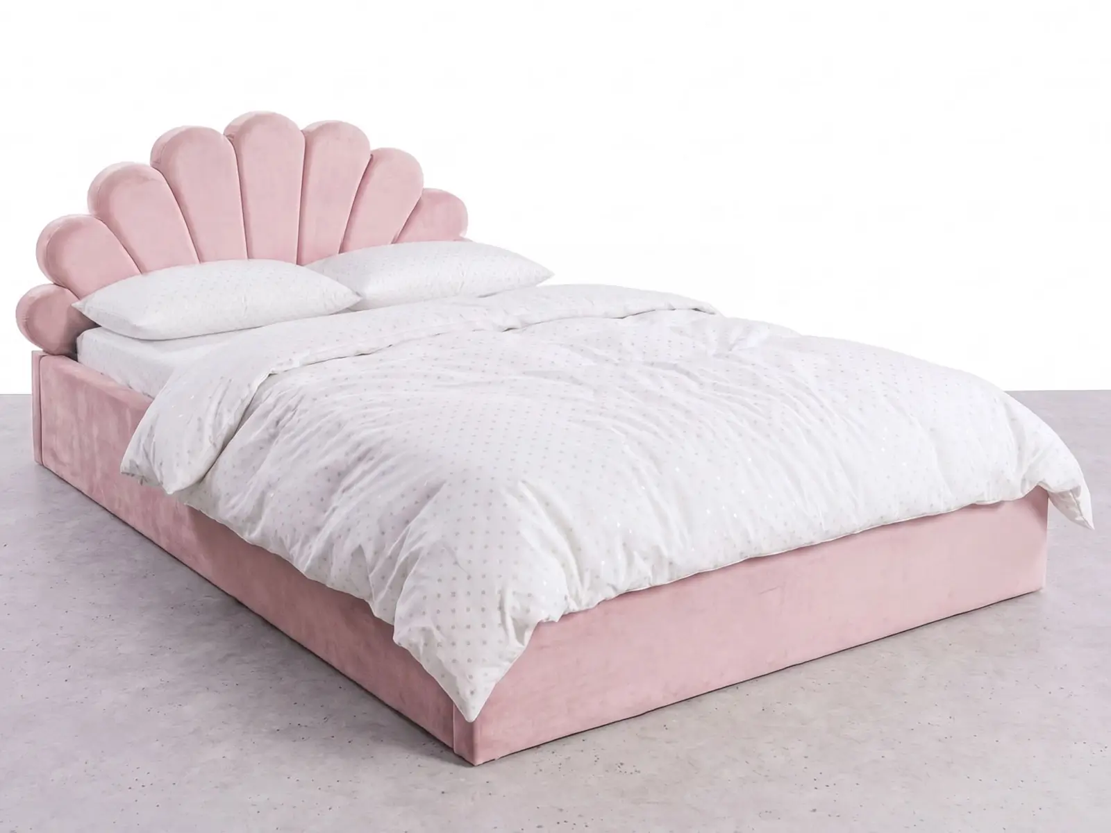Letto imbottito Kids Line 3 120x200 con testiera a conchiglia