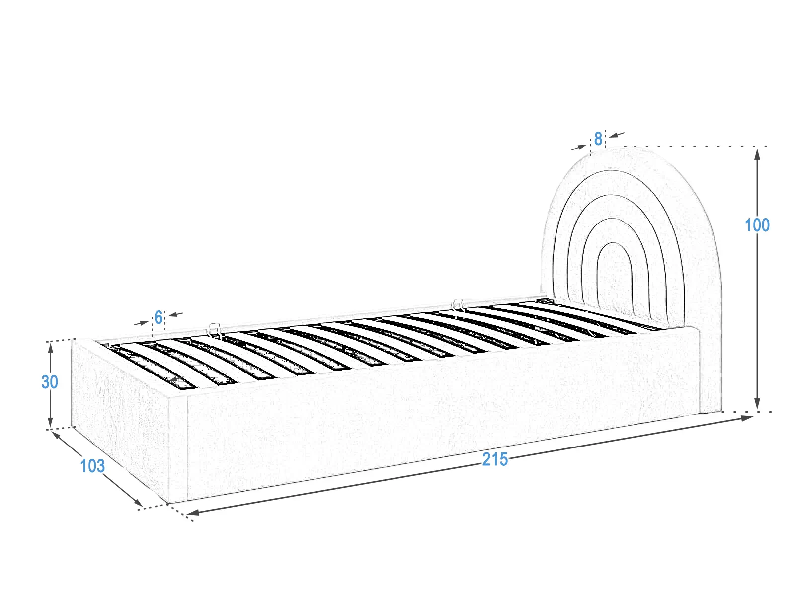Letto imbottito per bambini 90x200 cm Kids Line 5 Meble Magnat