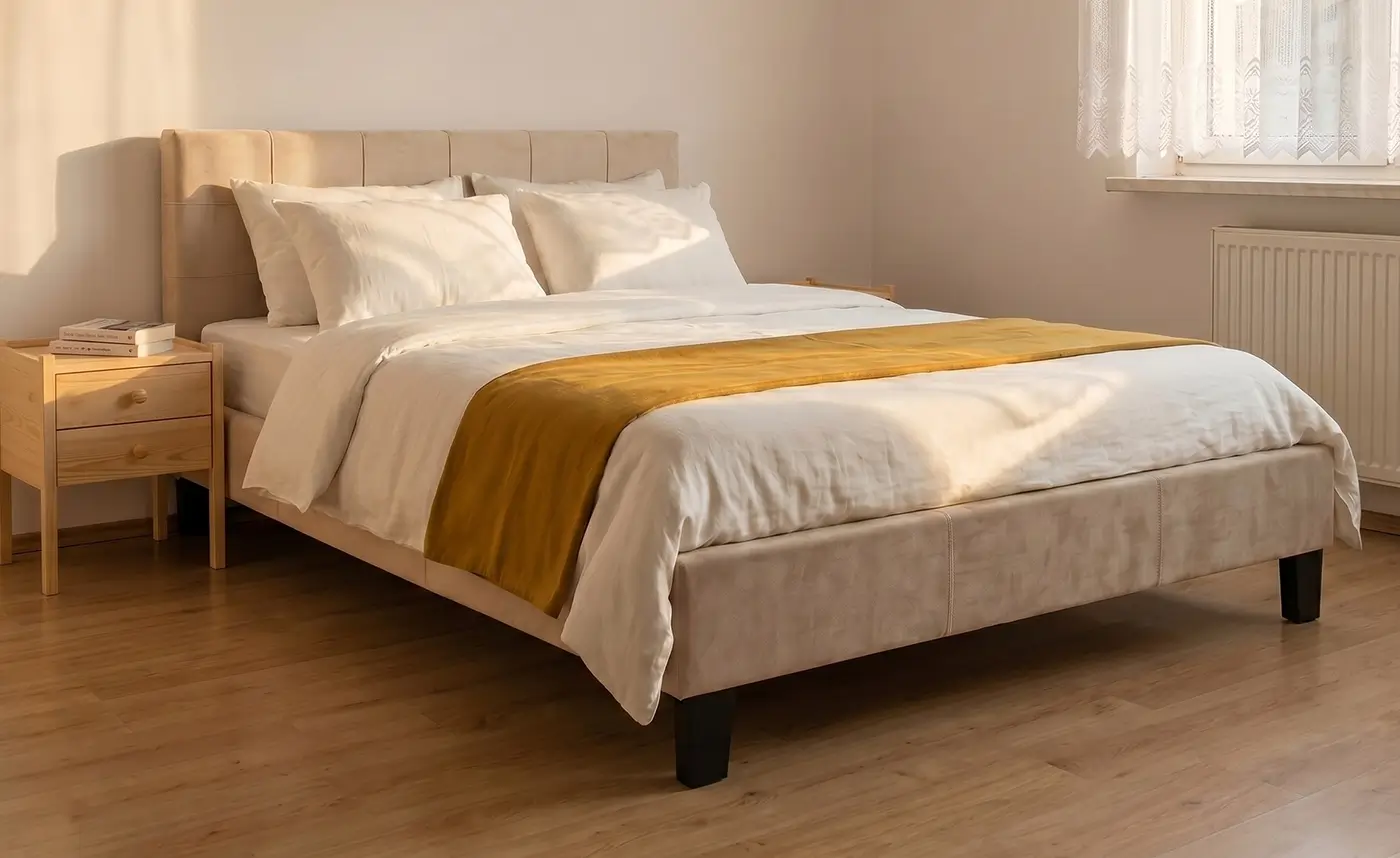 Letto imbottito Sumi 160x200 beige