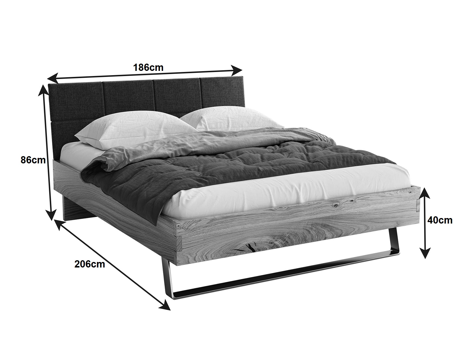 Letto in rovere 180x200cm industriale Teramo